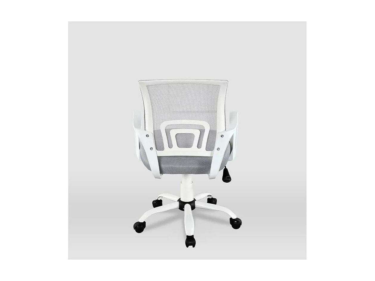 Silla de estudio juvenil Martina en gris y blanco. Alto: 88-98, Ancho: 57, Fondo: 53.5.