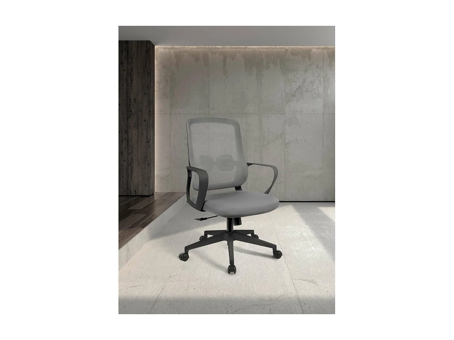 Silla despacho giratoria elevable acabado gris/negro, 66m(ancho) 97/105cm(altura) 61cm(fon
