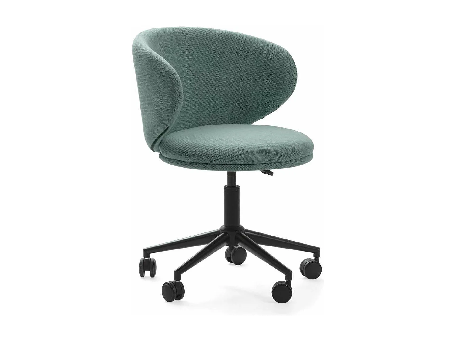 Sillón despacho giratorio elevable Rebeca acabado verde, 60.5m(ancho) 73.5/83cm(altura) 6