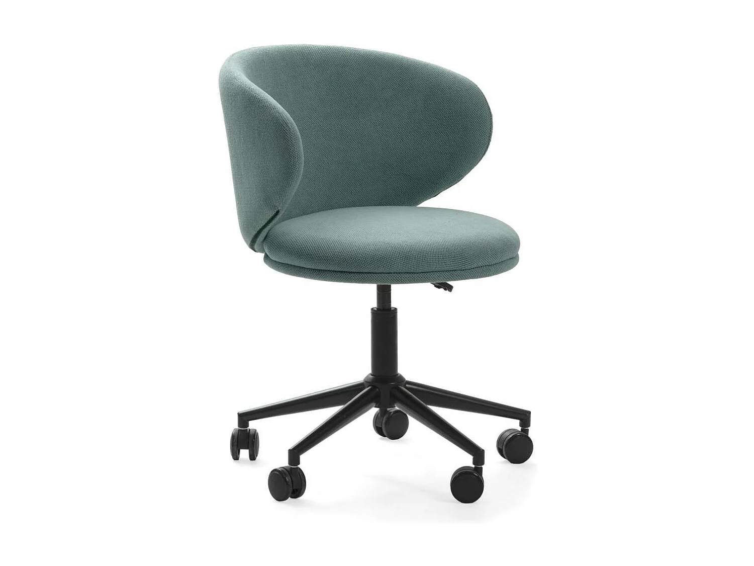 Sillón despacho giratorio elevable Rebeca acabado verde, 60.5m(ancho) 73.5/83cm(altura) 6