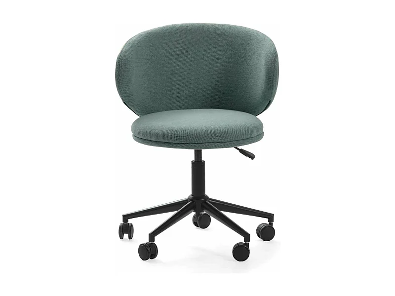 Sillón despacho giratorio elevable Rebeca acabado verde, 60.5m(ancho) 73.5/83cm(altura) 6