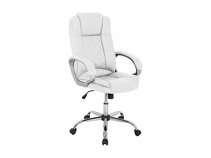 Sillón giratorio Inmaculada en polipiel blanco, 66,5 x 51 x 111-120 cm (ancho x largo x a