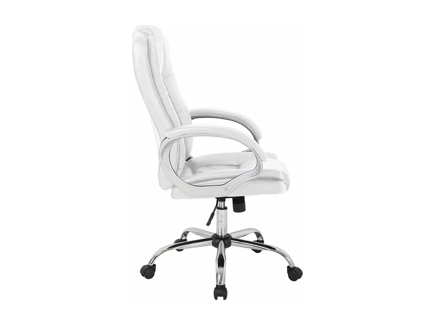 Sillón giratorio Inmaculada en polipiel blanco, 66,5 x 51 x 111-120 cm (ancho x largo x a