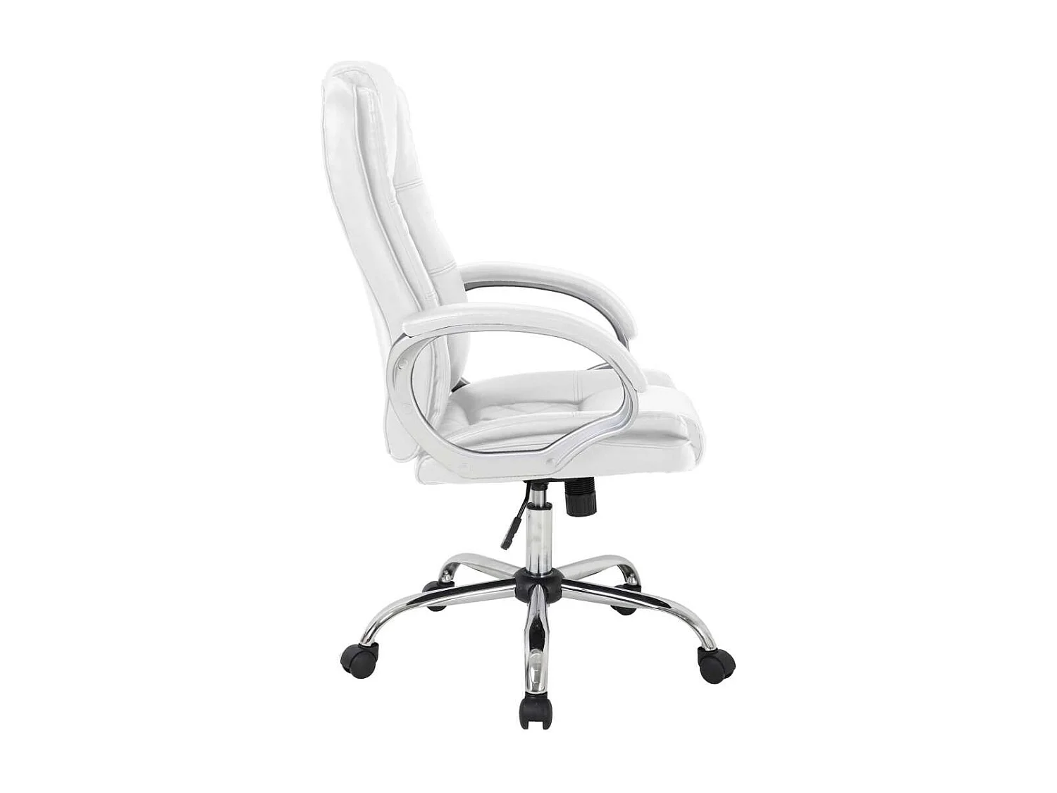 Sillón giratorio Inmaculada en polipiel blanco, 66,5 x 51 x 111-120 cm (ancho x largo x a