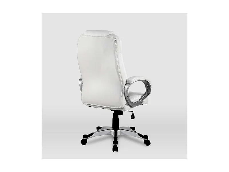 Silla de oficina Elisabeth en piel sintética blanca. Alto: 115.5/125.5cm Ancho: 64.5cm Fo