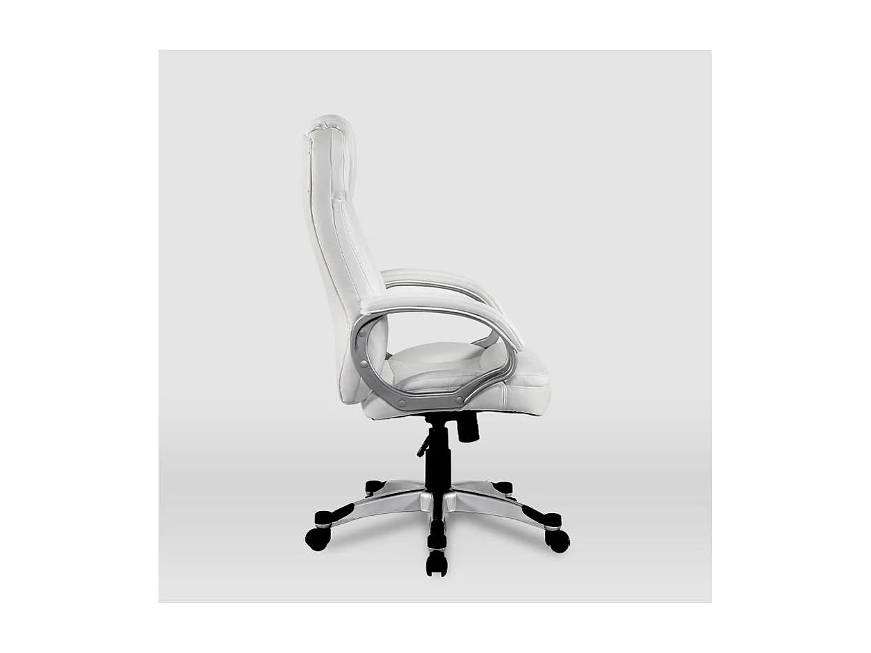 Silla de oficina Elisabeth en piel sintética blanca. Alto: 115.5/125.5cm Ancho: 64.5cm Fo