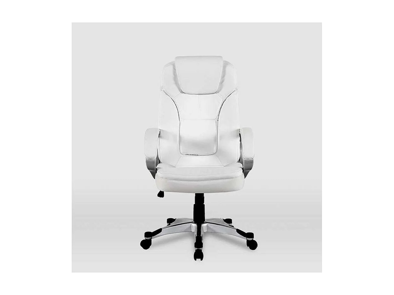 Silla de oficina Elisabeth en piel sintética blanca. Alto: 115.5/125.5cm Ancho: 64.5cm Fo