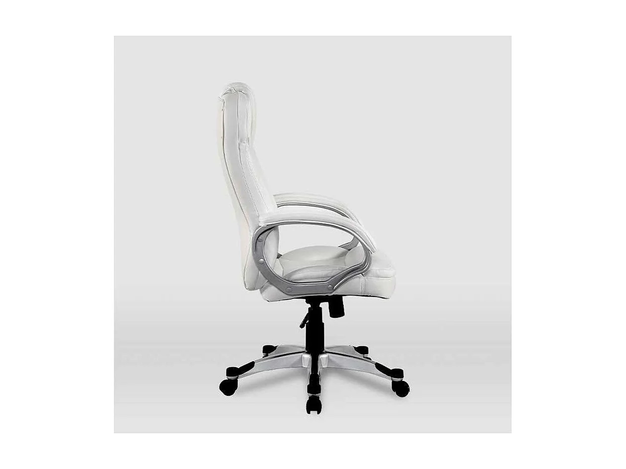 Silla de oficina Elisabeth en piel sintética blanca. Alto: 115.5/125.5cm Ancho: 64.5cm Fo