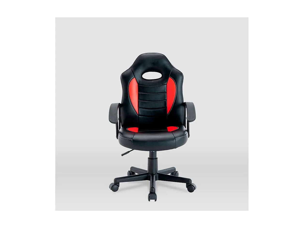 Silla gaming Zoe tapizada en piel sintética negro/rojo, 92/102cm(alto) 56cm(ancho) 54cm(l