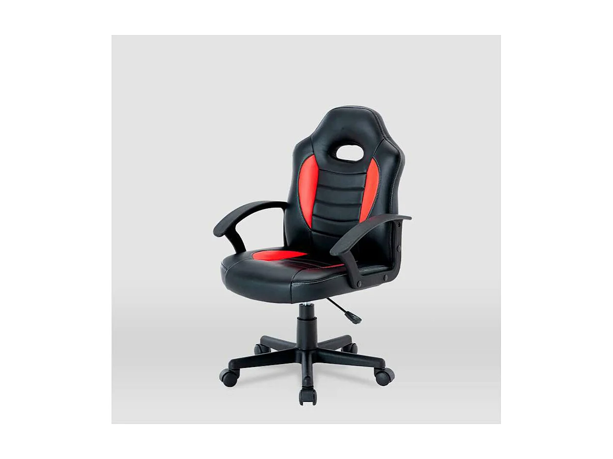 Silla gaming Zoe tapizada en piel sintética negro/rojo, 92/102cm(alto) 56cm(ancho) 54cm(l