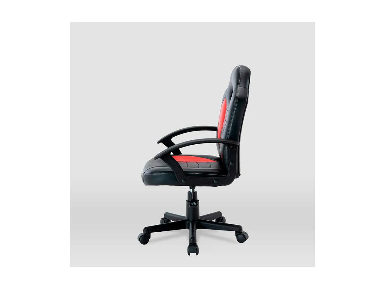 Silla gaming Zoe tapizada en piel sintética negro/rojo, 92/102cm(alto) 56cm(ancho) 54cm(l
