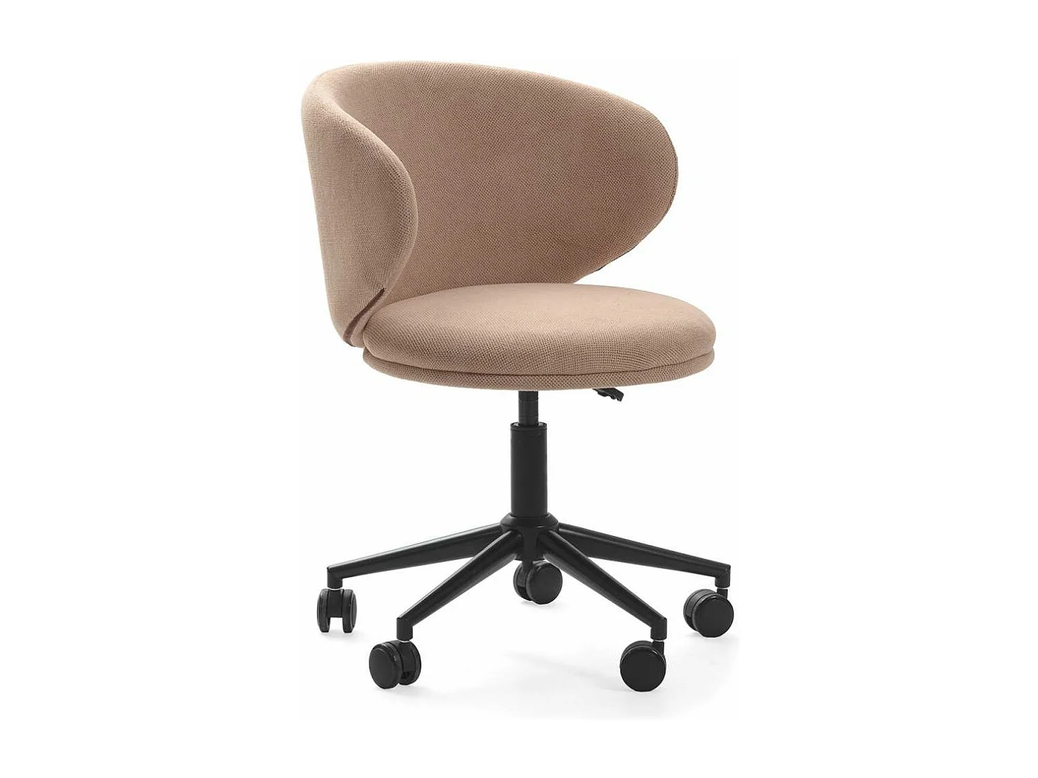 Sillón despacho giratorio elevable Rebeca acabado rosa clara, 60.5m(ancho) 73.5/83cm(altu