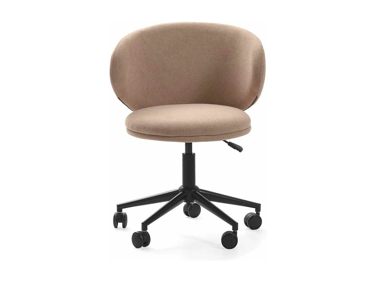 Sillón despacho giratorio elevable Rebeca acabado rosa clara, 60.5m(ancho) 73.5/83cm(altu