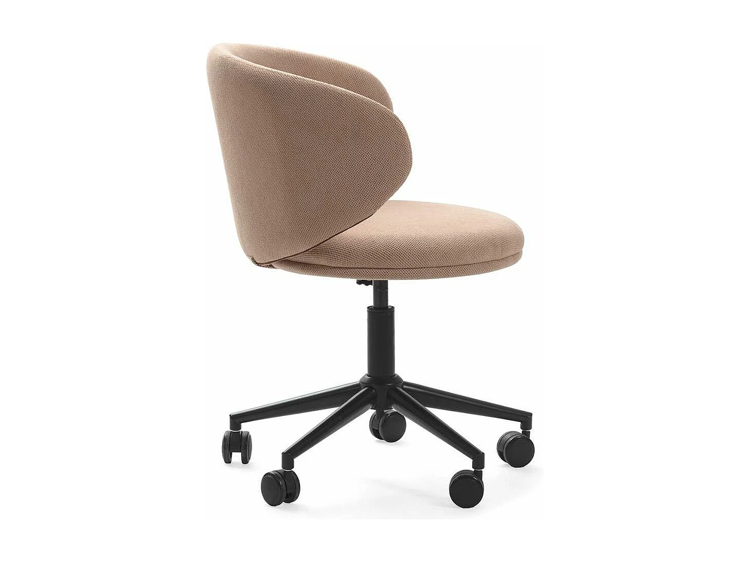 Sillón despacho giratorio elevable Rebeca acabado rosa clara, 60.5m(ancho) 73.5/83cm(altu