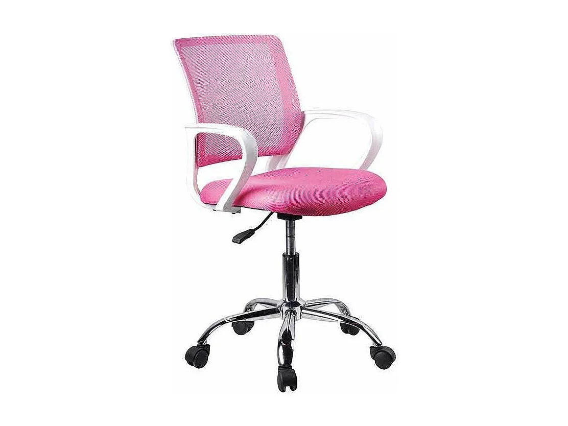 Silla despacho de diseño moderno giratoria elevable acabado rosa, 53 cm(ancho) 79/91 cm(a