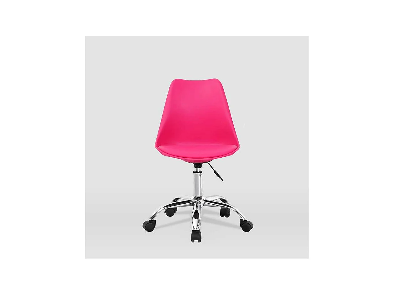 Silla de oficina Adriana acabado rosa. Alto: 85.5-100.5cm Ancho: 47.5cm Fondo: 54.5cm.