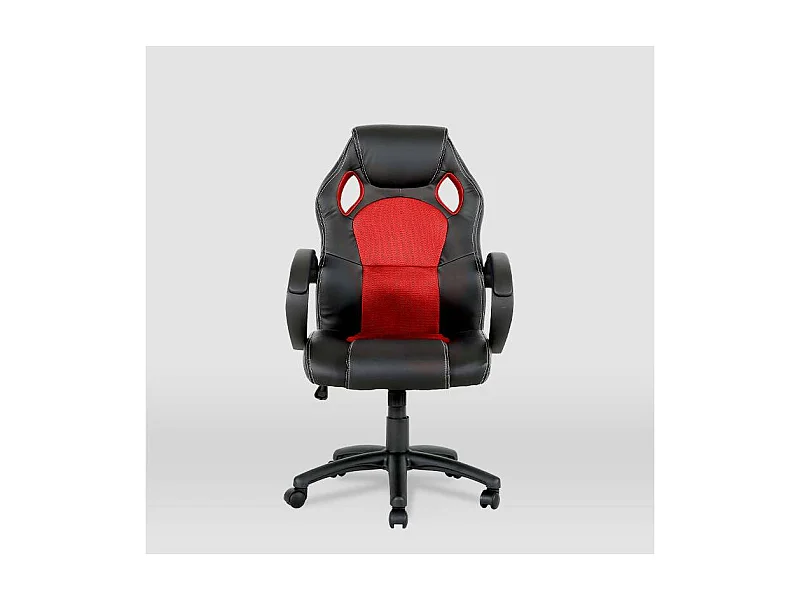 Silla gaming Olimpia tapizada en piel sintética negro/rojo, 118/127cm(alto) 64.5cm(ancho)