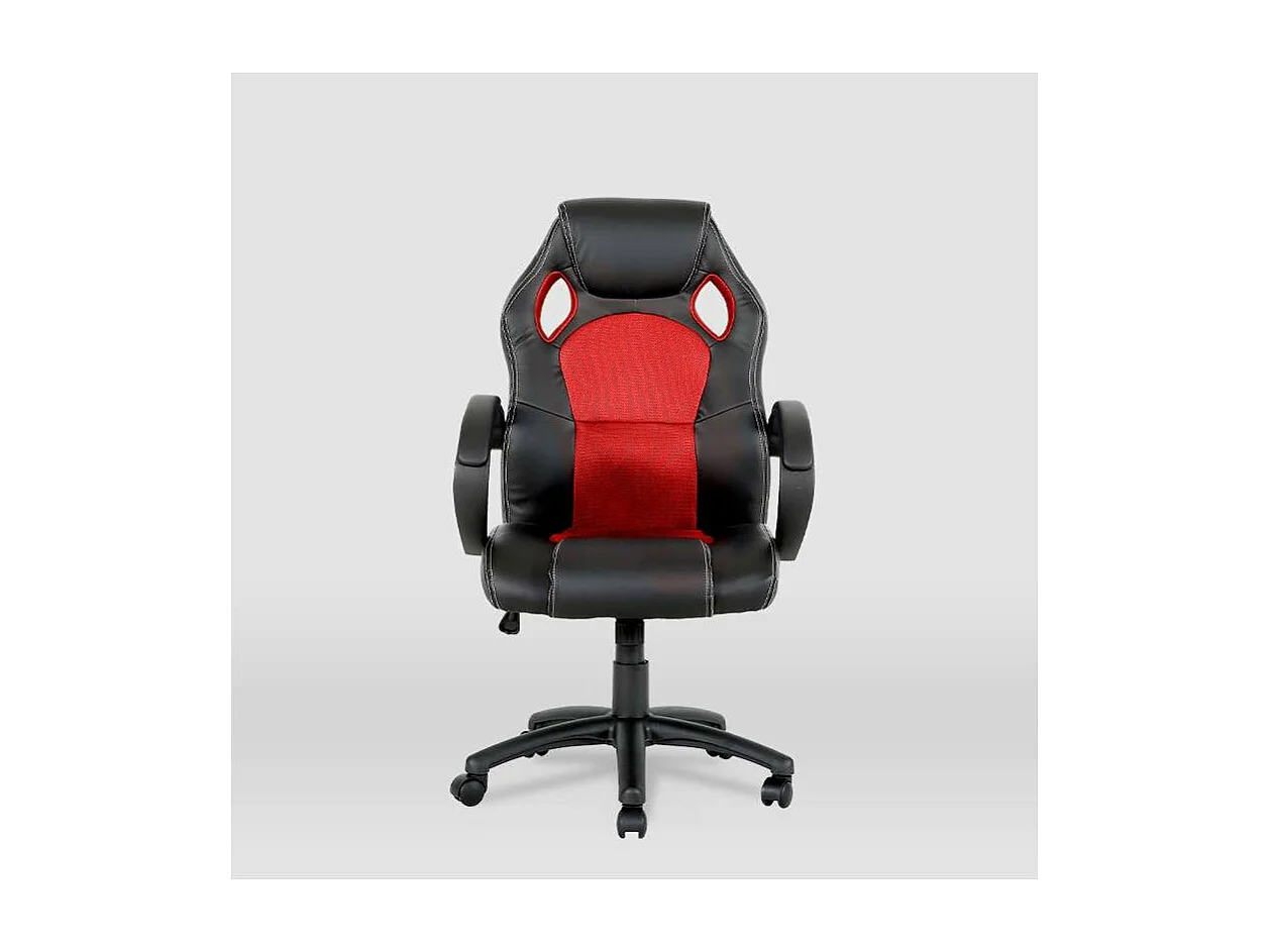 Silla gaming Olimpia tapizada en piel sintética negro/rojo, 118/127cm(alto) 64.5cm(ancho)