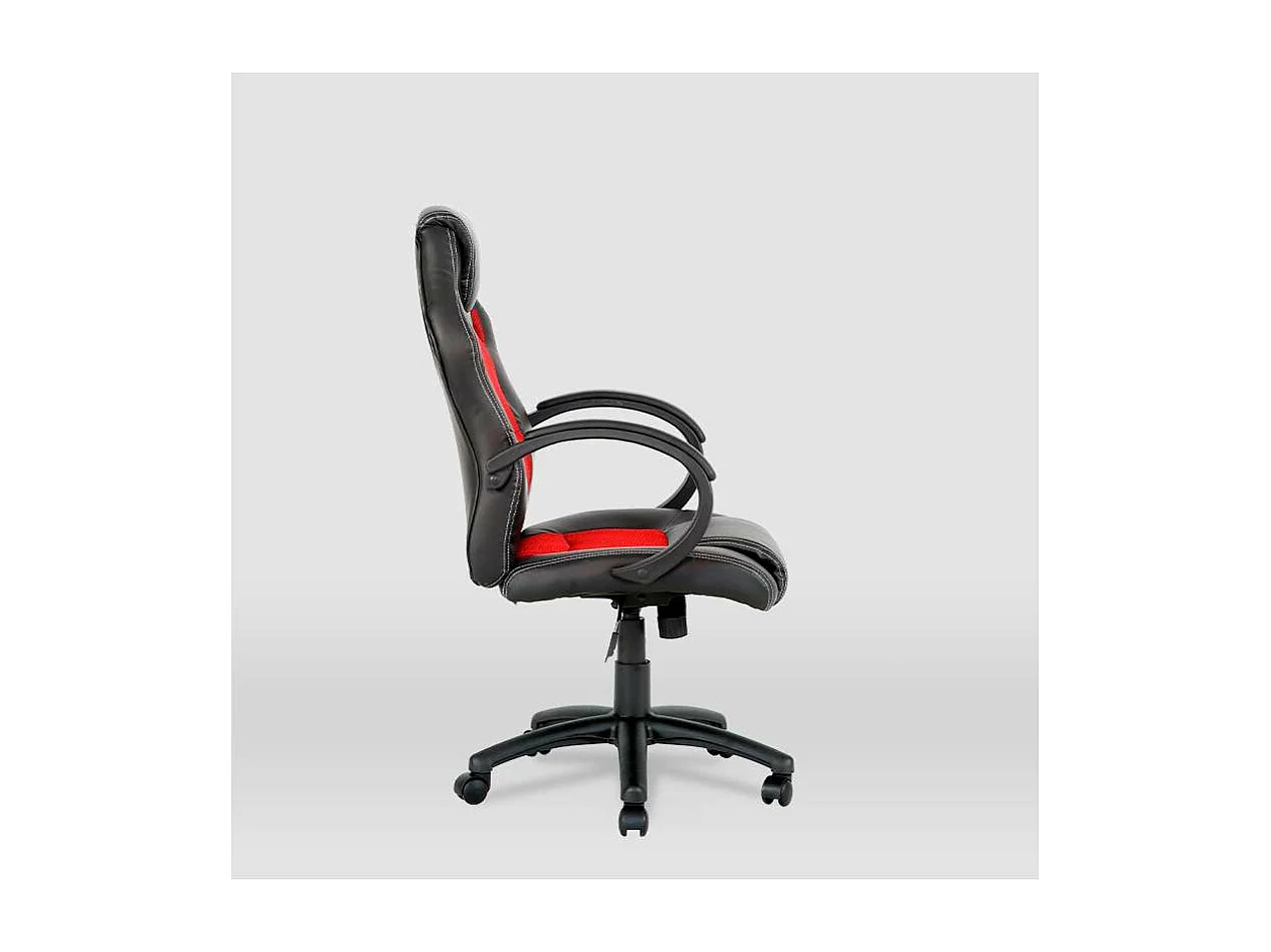 Silla gaming Olimpia tapizada en piel sintética negro/rojo, 118/127cm(alto) 64.5cm(ancho)