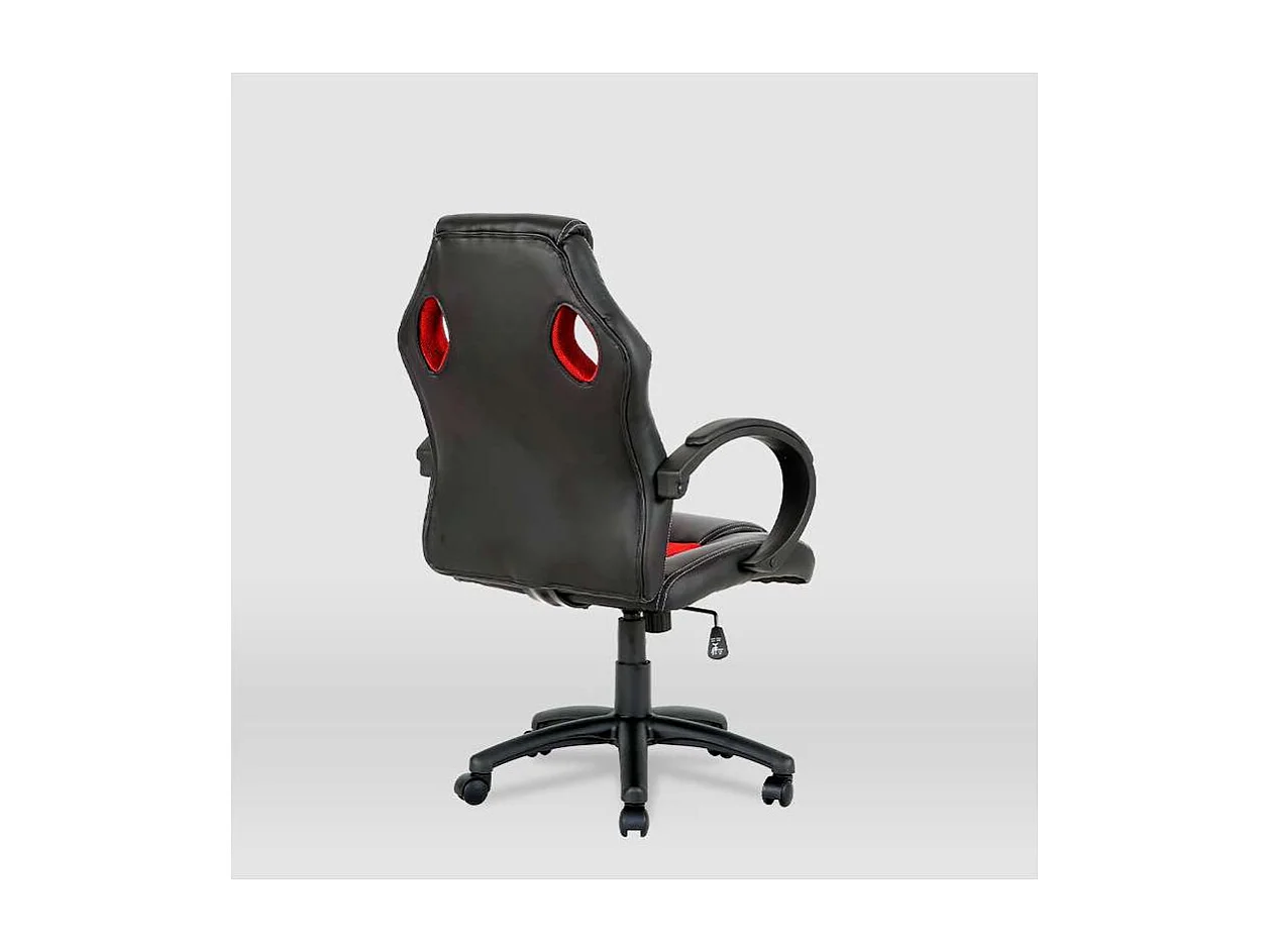 Silla gaming Olimpia tapizada en piel sintética negro/rojo, 118/127cm(alto) 64.5cm(ancho)