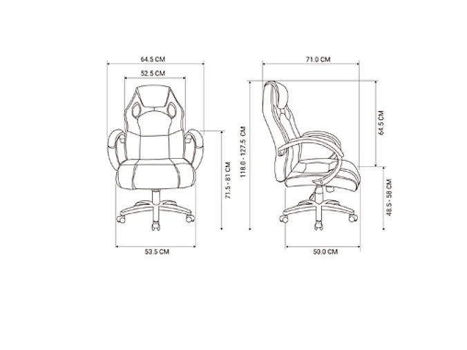 Silla gaming Olimpia tapizada en piel sintética negro/rojo, 118/127cm(alto) 64.5cm(ancho)