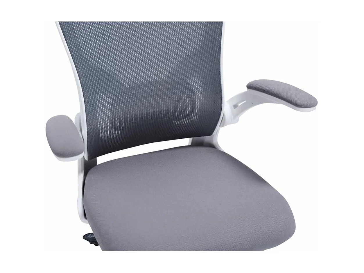 Silla giratoria regulable Lexi tapizada en tejido red transpirable gris, 66x64x98-108cm (a