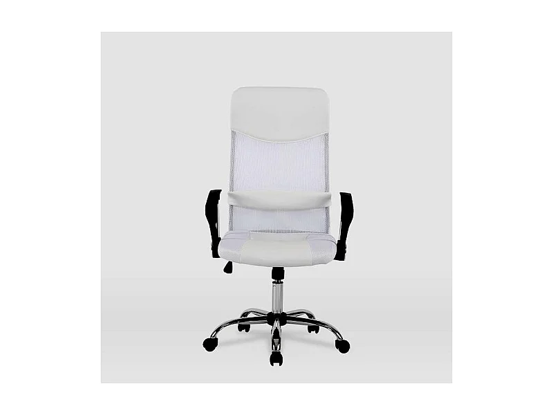 Silla de oficina Dafne acabado blanco. Alto: 112.5-122cm Ancho: 60cm Fondo: 49.5cm.