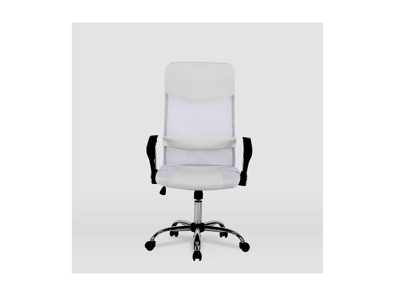 Silla de oficina Dafne acabado blanco. Alto: 112.5-122cm Ancho: 60cm Fondo: 49.5cm.