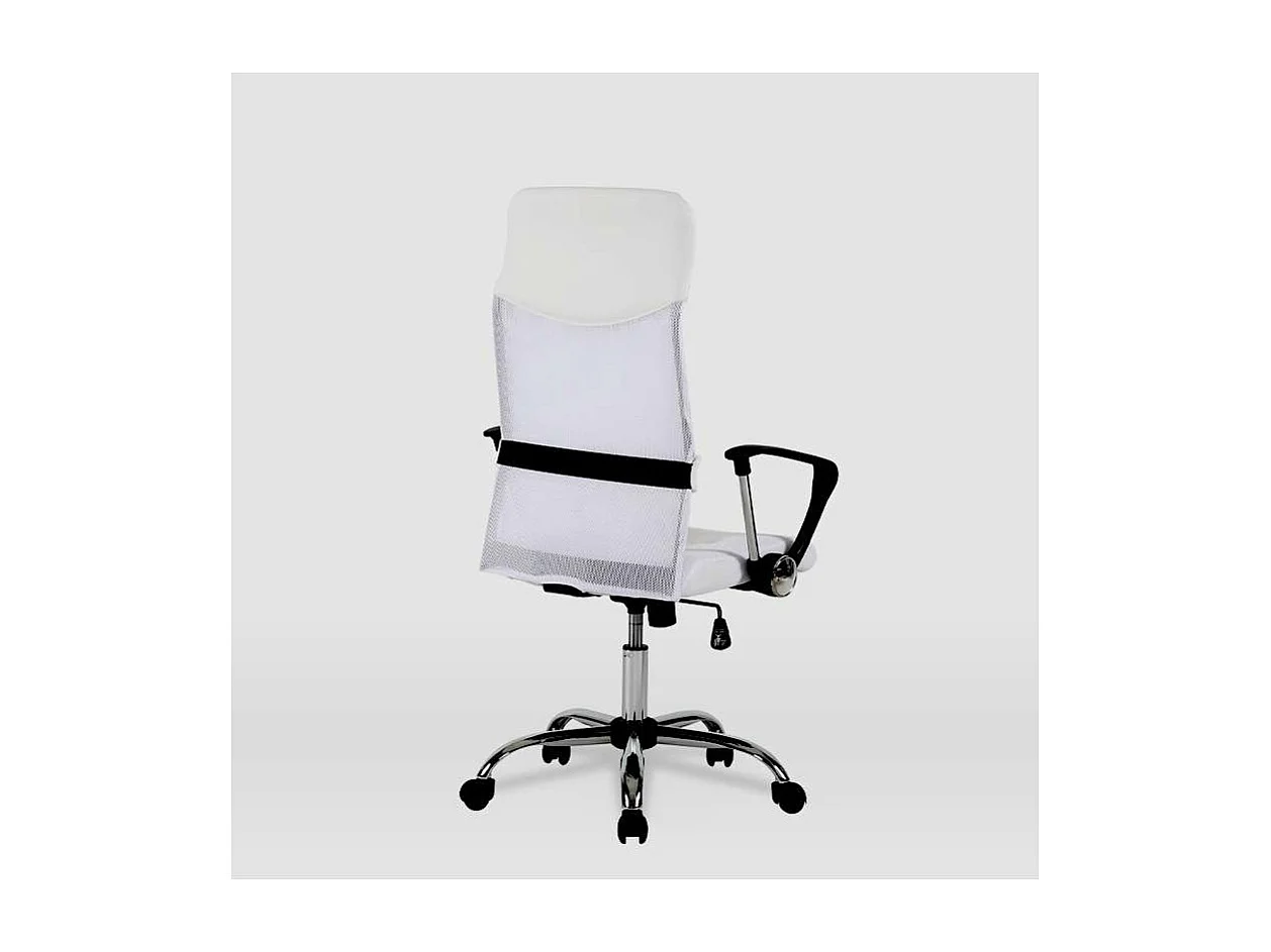 Silla de oficina Dafne acabado blanco. Alto: 112.5-122cm Ancho: 60cm Fondo: 49.5cm.