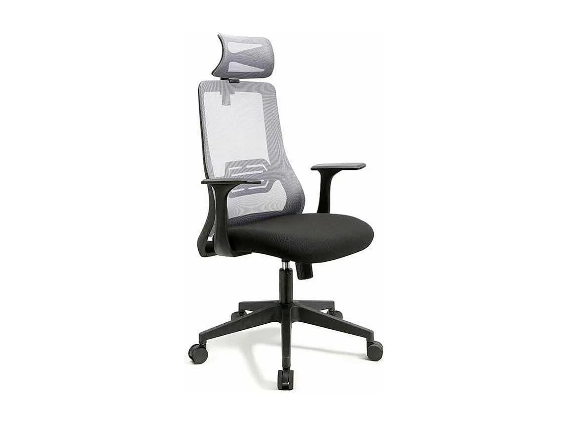 Silla despacho giratoria elevable acabado negro/gris 65 cm(ancho) 113-121 cm(altura) 57 cm