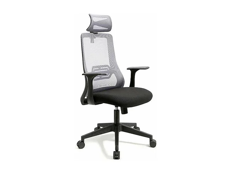 Silla despacho giratoria elevable acabado negro/gris 65 cm(ancho) 113-121 cm(altura) 57 cm