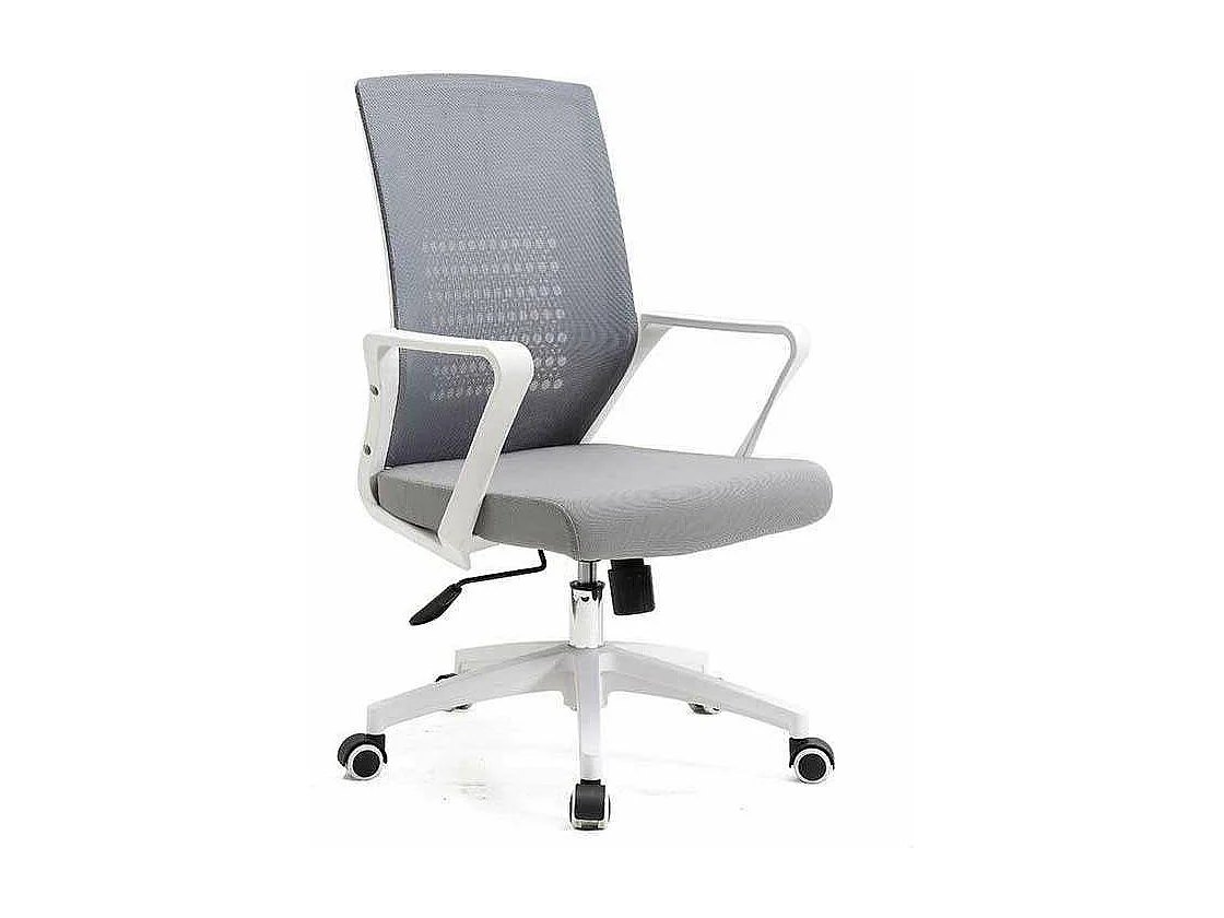 Silla despacho de diseño moderno giratoria elevable acabado gris/blanco, 92-105 cm(alto)5