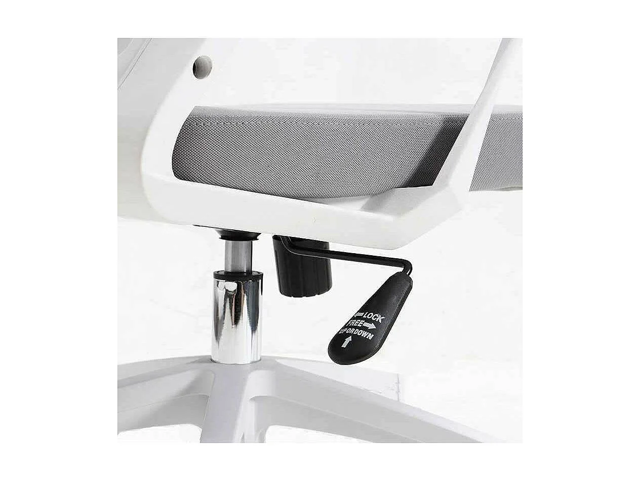 Silla despacho de diseño moderno giratoria elevable acabado gris/blanco, 92-105 cm(alto)5