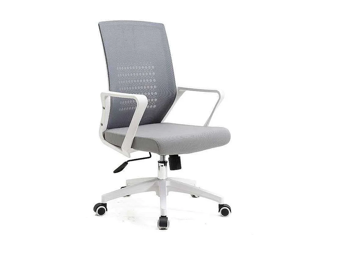 Silla despacho de diseño moderno giratoria elevable acabado gris/blanco, 92-105 cm(alto)5