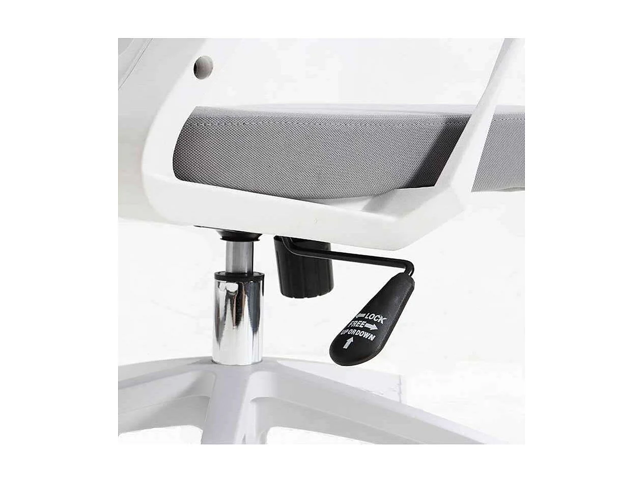 Silla despacho de diseño moderno giratoria elevable acabado gris/blanco, 92-105 cm(alto)5