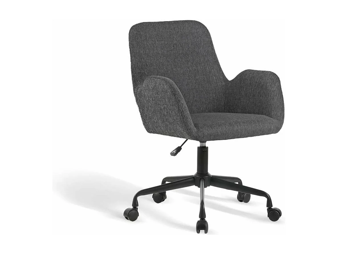 Silla despacho giratoria elevable acabado gris oscuro, 61m(ancho) 82/90cm(altura) 64cm(fon