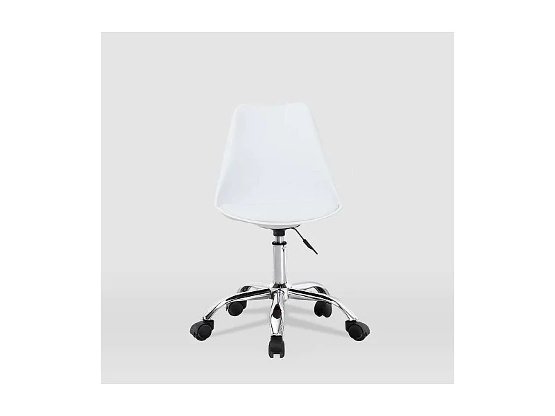 Silla de oficina Adriana acabado blanco. Alto: 85.5-100.5cm Ancho: 47.5cm Fondo: 54.5cm.