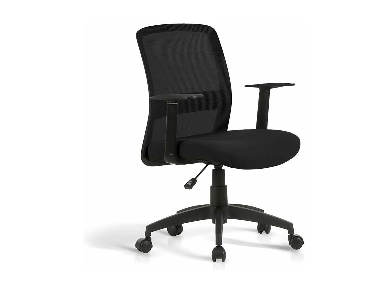 Silla despacho giratoria elevable acabado negro, 61m(ancho) 87/94cm(altura) 59cm(fondo)