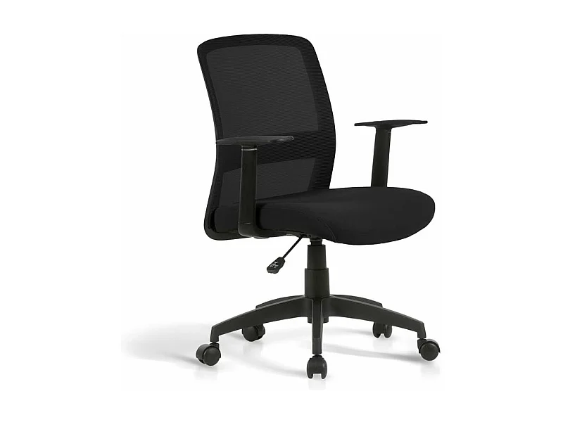 Silla despacho giratoria elevable acabado negro, 61m(ancho) 87/94cm(altura) 59cm(fondo)