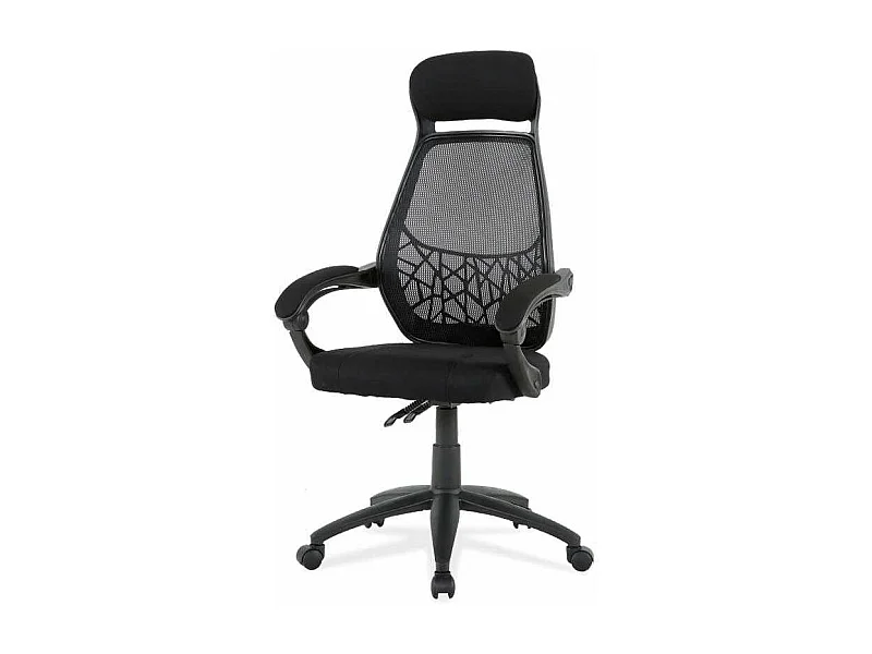 Silla de oficina Erika en negro. Alto: 114,5-122,5, Ancho: 62, Fondo: 58.
