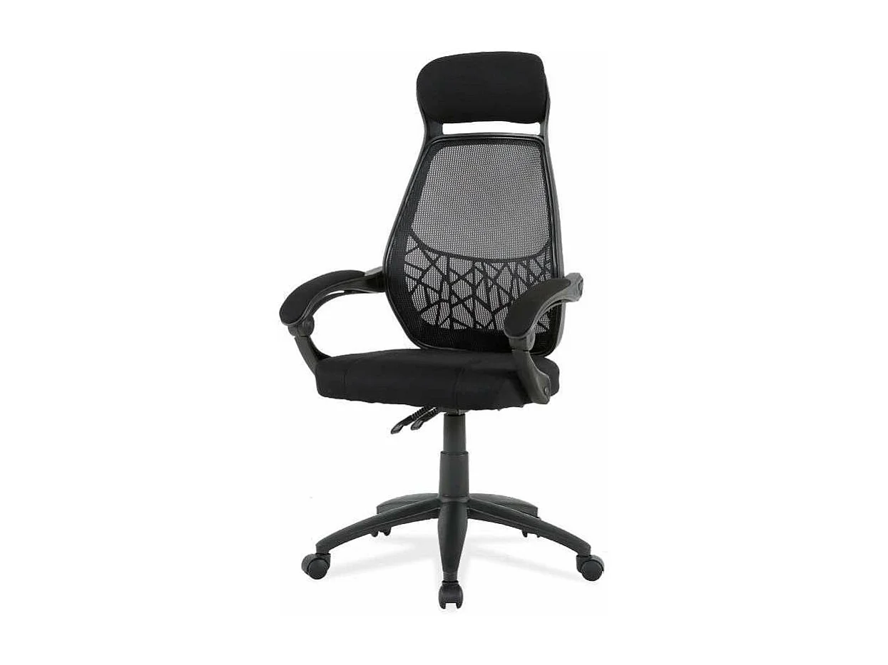 Silla de oficina Erika en negro. Alto: 114,5-122,5, Ancho: 62, Fondo: 58.