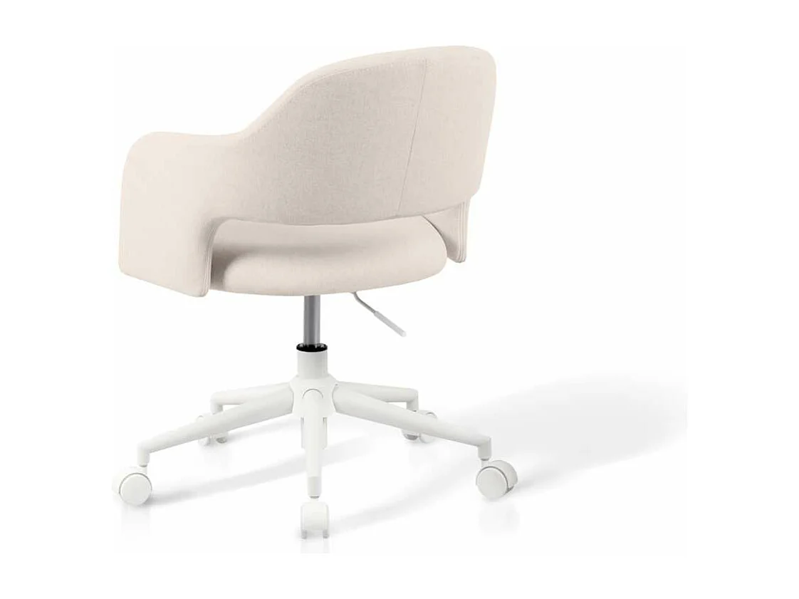 Silla despacho giratoria elevable acabado beige claro, 58m(ancho) 71/81cm(altura) 58cm(fon