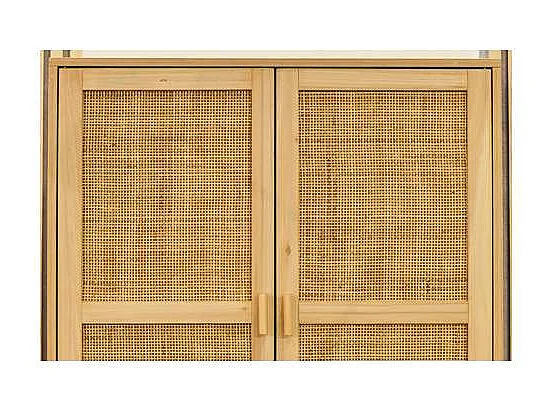 Armario 2 puertas abatibles Decor acabado pino/rattan, 110cm(alto) 80cm(ancho) 40cm(fondo)