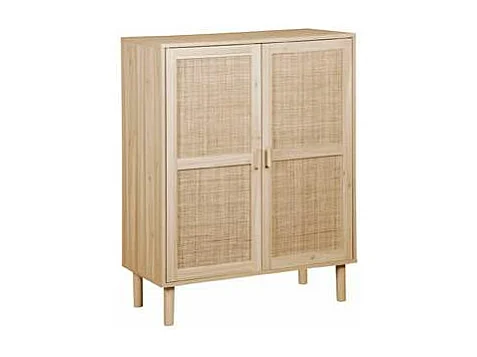 Armario 2 puertas abatibles Decor acabado pino/rattan, 110cm(alto) 80cm(ancho) 40cm(fondo)