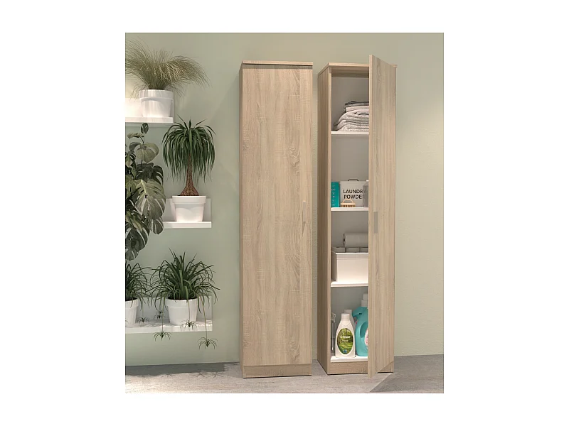 Armario multiusos Tibet acabado roble cambrian, 40 cm(ancho) 180 cm(altura) 35 cm(fondo)