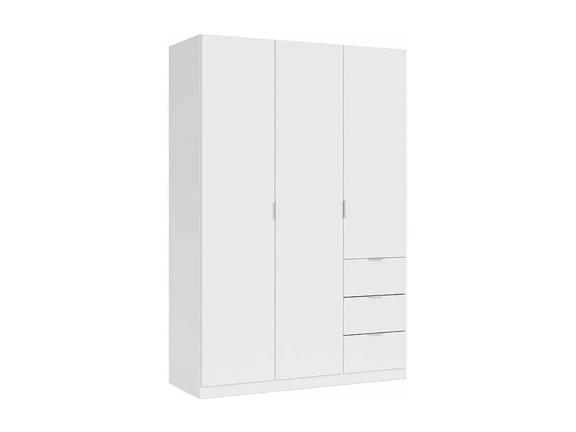 Armario 3 puertas abatibles 3 cajones acabado blanco. 180cm(alto). 121cm(ancho). 52cm(fond
