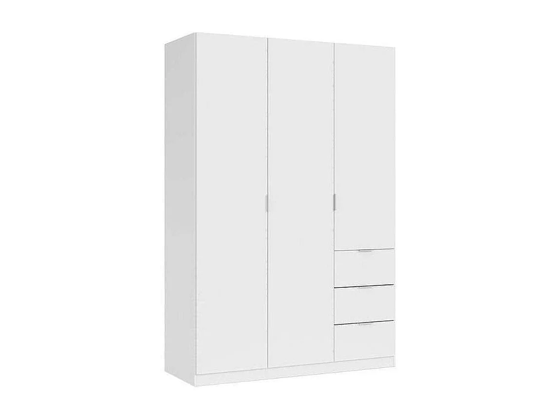 Armario 3 puertas abatibles 3 cajones acabado blanco. 180cm(alto). 121cm(ancho). 52cm(fond