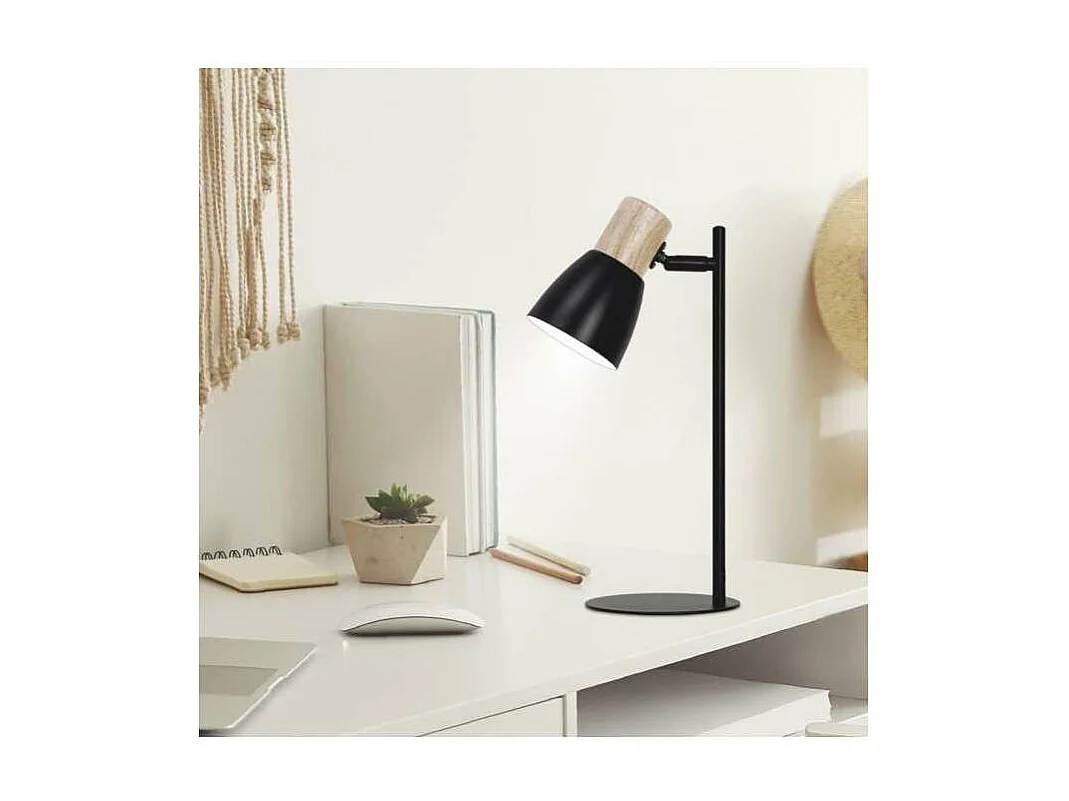 Flexo modelo Cabin acabado negro-madera 42cm(alto) 15cm(ancho) 20 cm(fondo