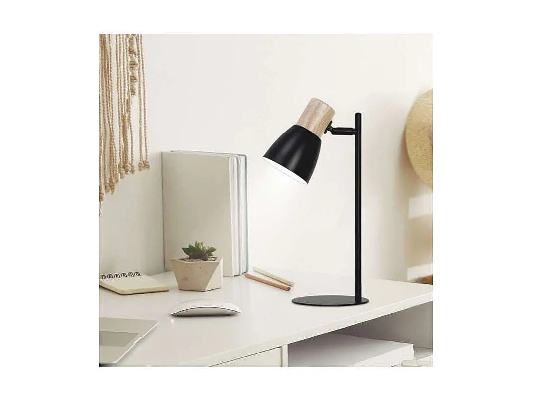 Flexo modelo Cabin acabado negro-madera 42cm(alto) 15cm(ancho) 20 cm(fondo