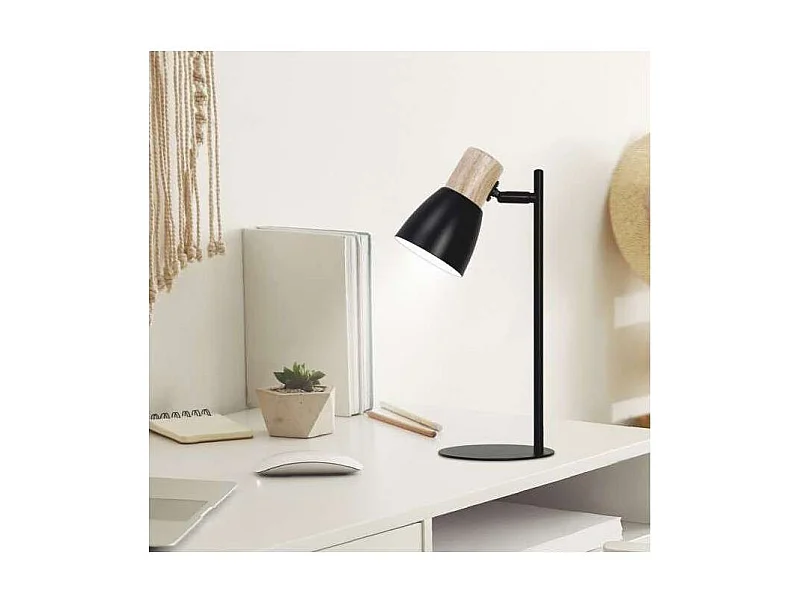 Flexo modelo Cabin acabado negro-madera 42cm(alto) 15cm(ancho) 20 cm(fondo